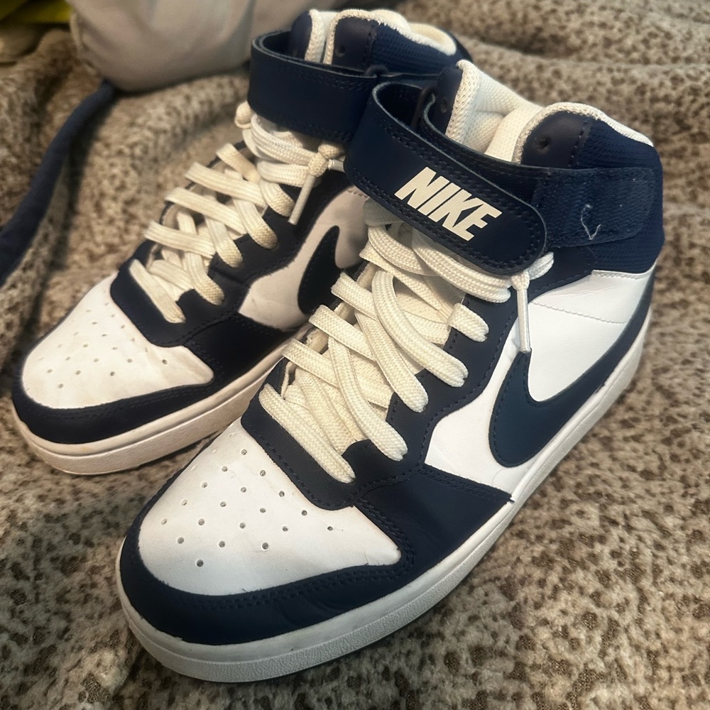 Nike Navy and White High-Top Sneakers